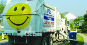 professional trash company american disposal systems truck 